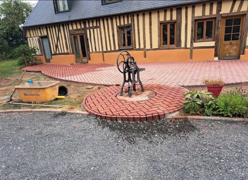 Réalisation d'une terrasse en brique 